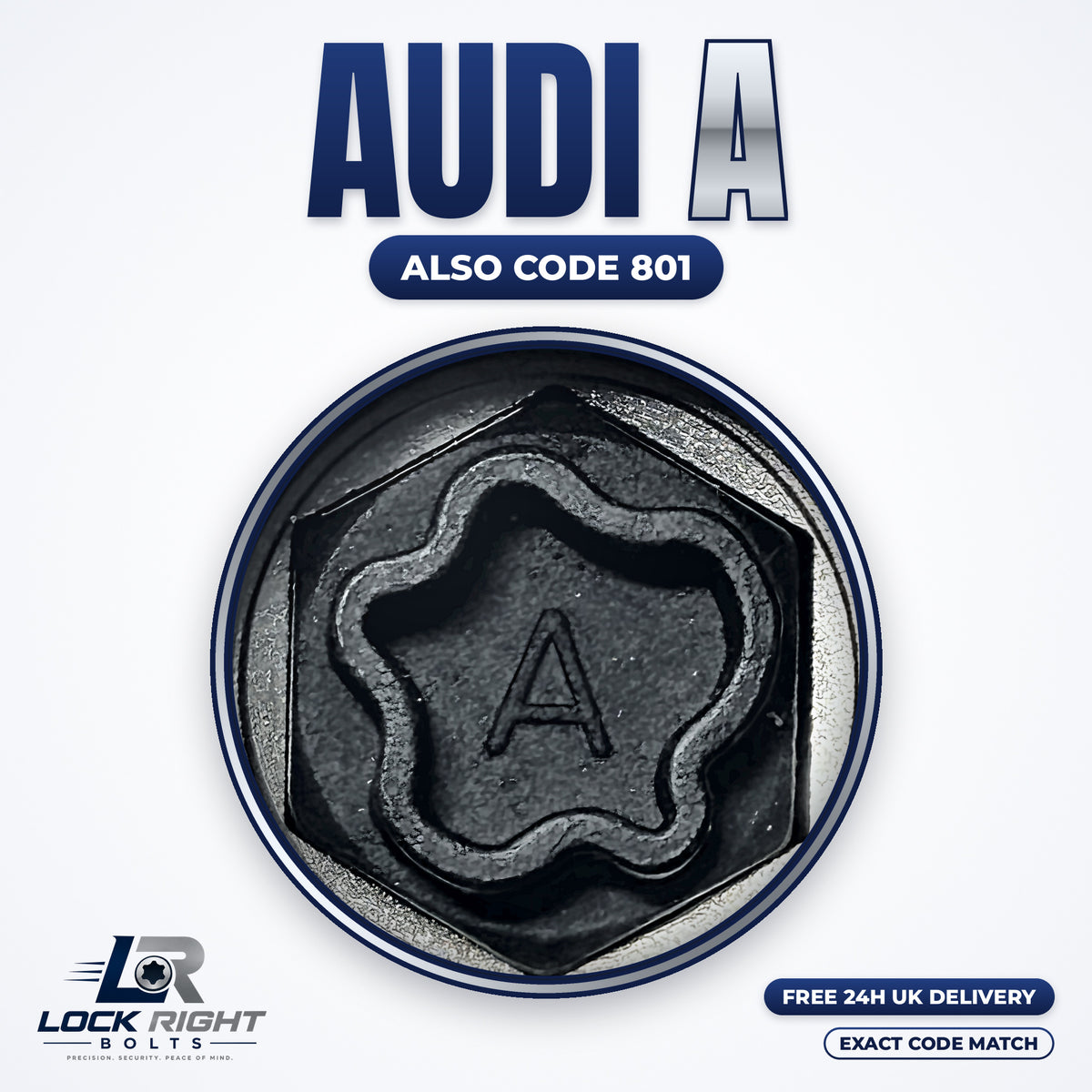AUDI locking wheel key A (code 801) - Lock Right Bolts