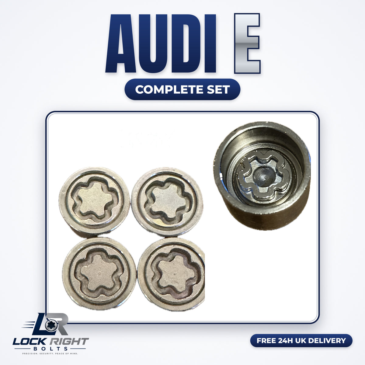 AUDI locking wheel bolts & key complete set E - Lock Right Bolts