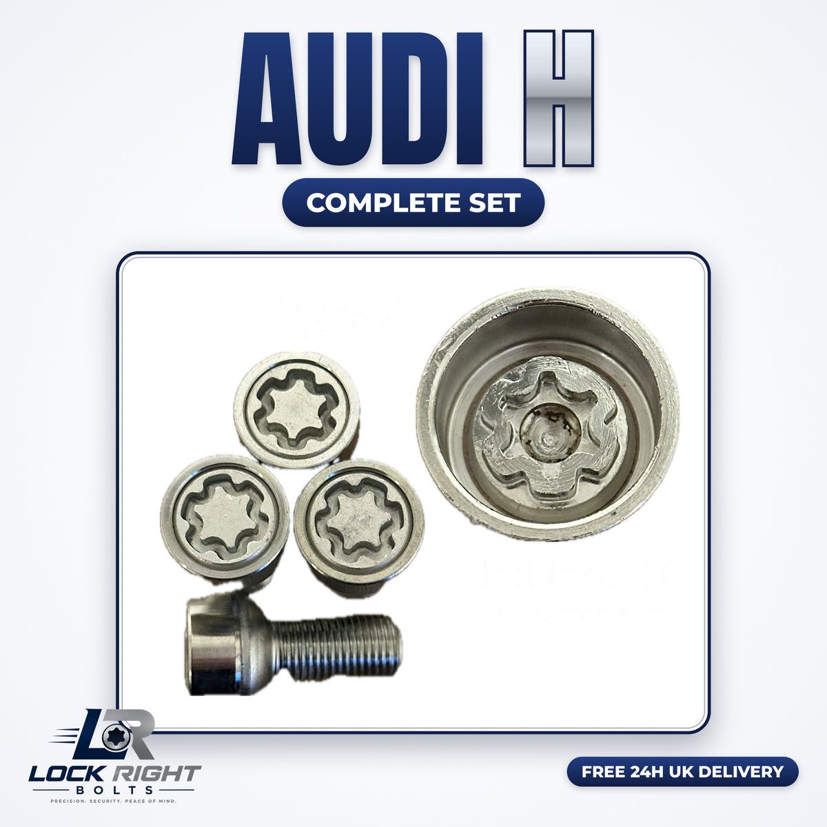 AUDI locking wheel bolts & key complete set H - Lock Right Bolts