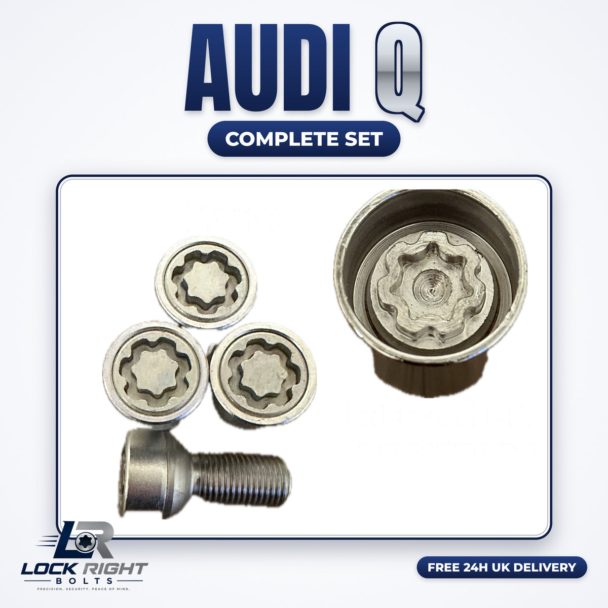 AUDI locking wheel bolts & key complete set Q - Lock Right Bolts