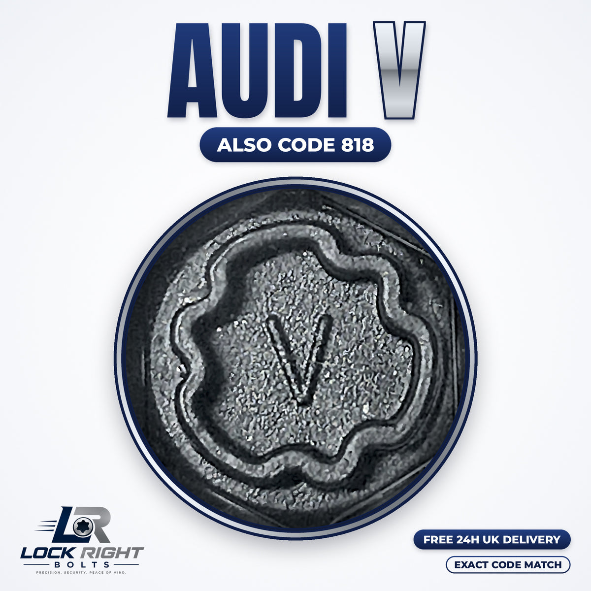 AUDI locking wheel key V (code 818) - Lock Right Bolts