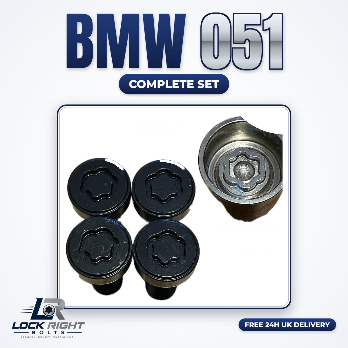 BMW locking wheel bolts & key complete set 051 - Lock Right Bolts