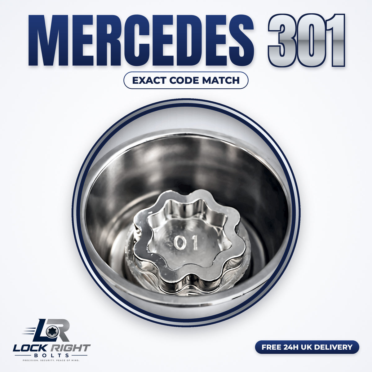 MERCEDES locking wheel key 301 - Lock Right Bolts