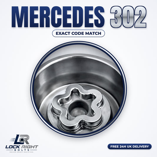 MERCEDES locking wheel key 302 - Lock Right Bolts