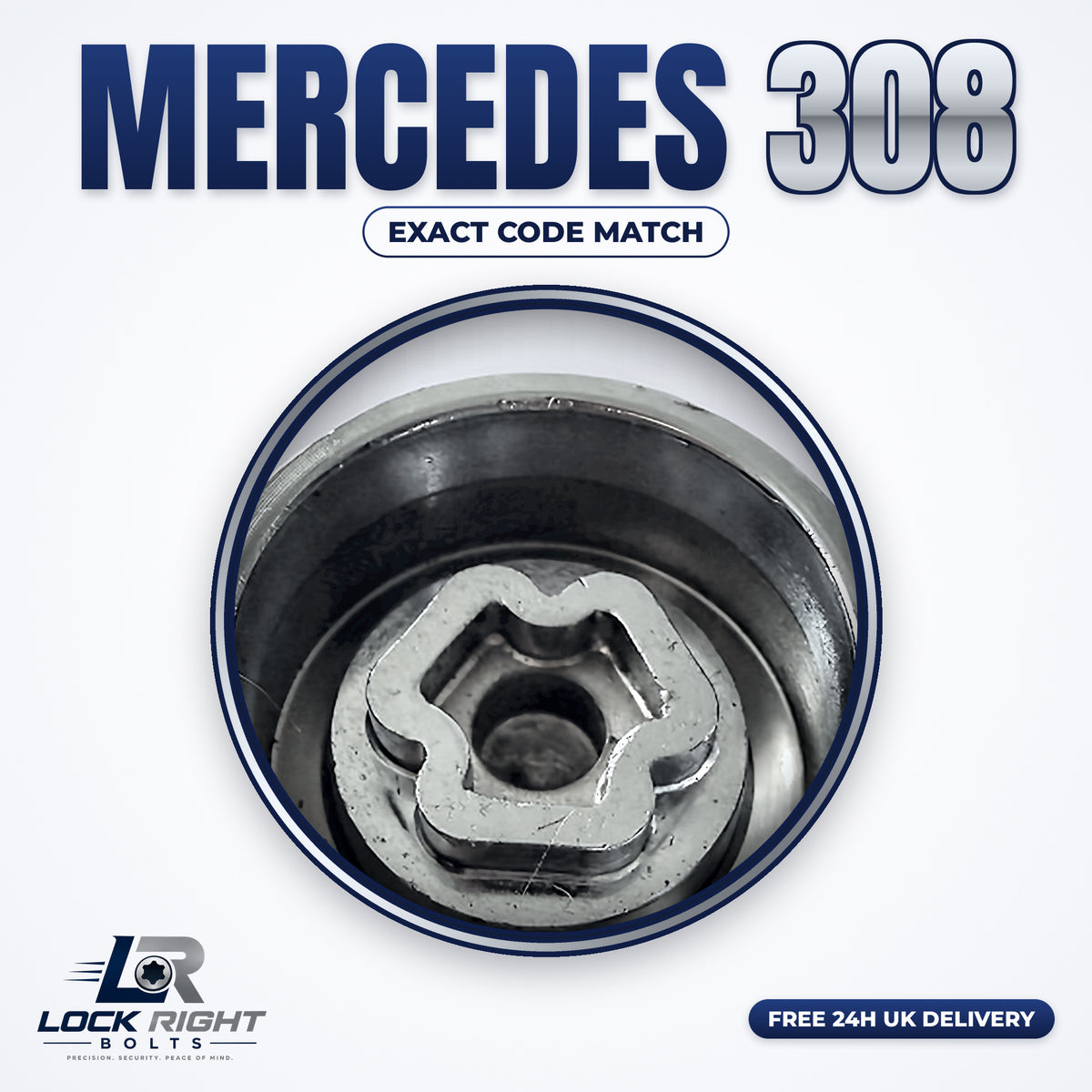 MERCEDES locking wheel key 308 - Lock Right Bolts