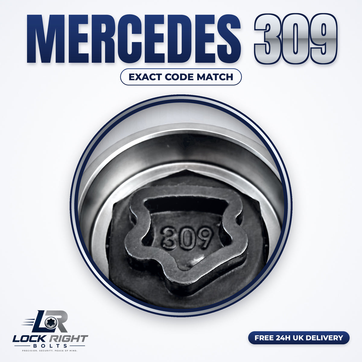 MERCEDES locking wheel key 309 - Lock Right Bolts