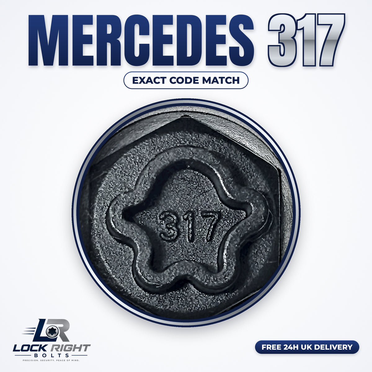 MERCEDES locking wheel key 317 - Lock Right Bolts