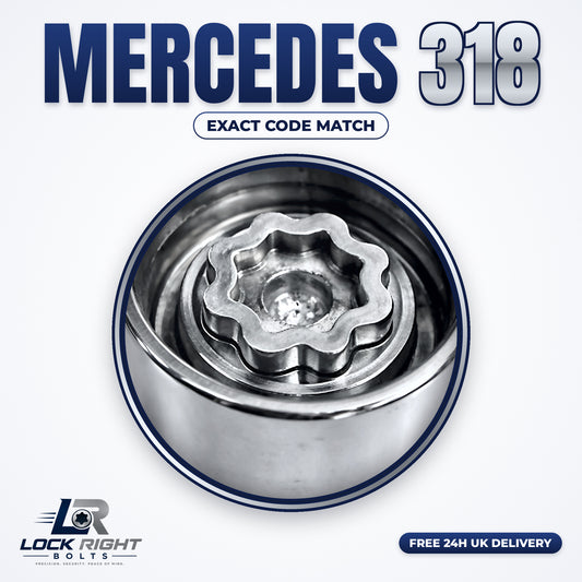 MERCEDES locking wheel key 318 - Lock Right Bolts