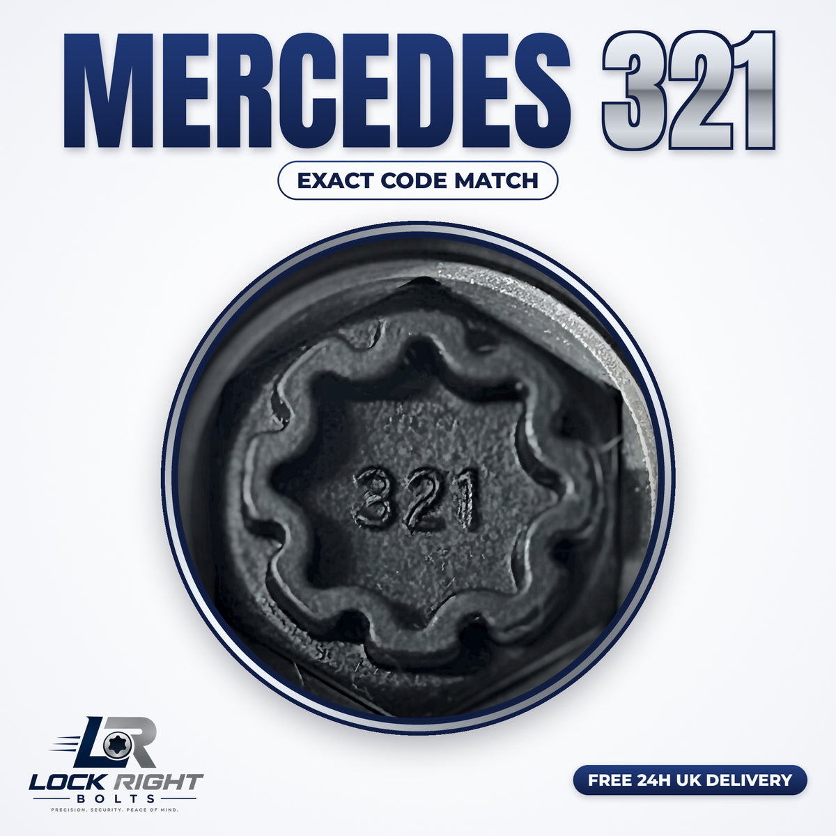 MERCEDES locking wheel key 321 - Lock Right Bolts