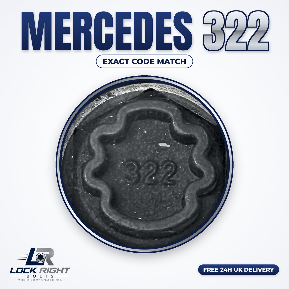 MERCEDES locking wheel key 322 - Lock Right Bolts