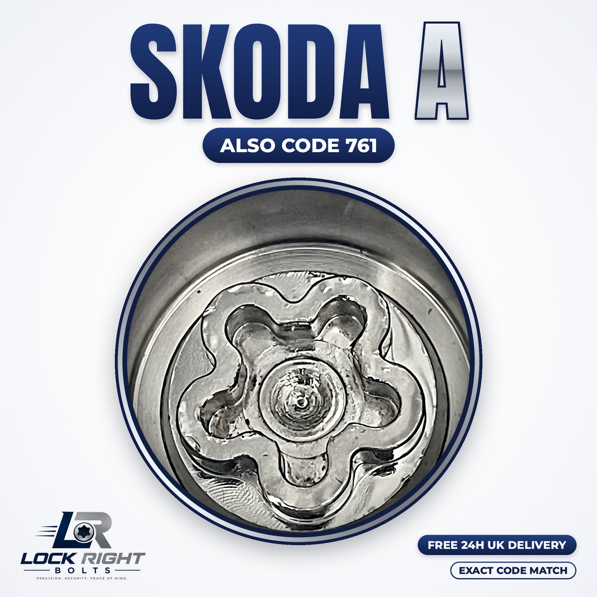 SKODA locking wheel key A (code 761) - Lock Right Bolts