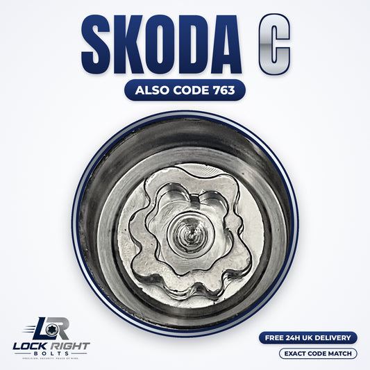 SKODA locking wheel key C (code 763) - Lock Right Bolts