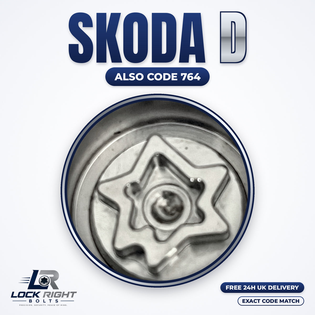 SKODA locking wheel key D (code 764) - Lock Right Bolts