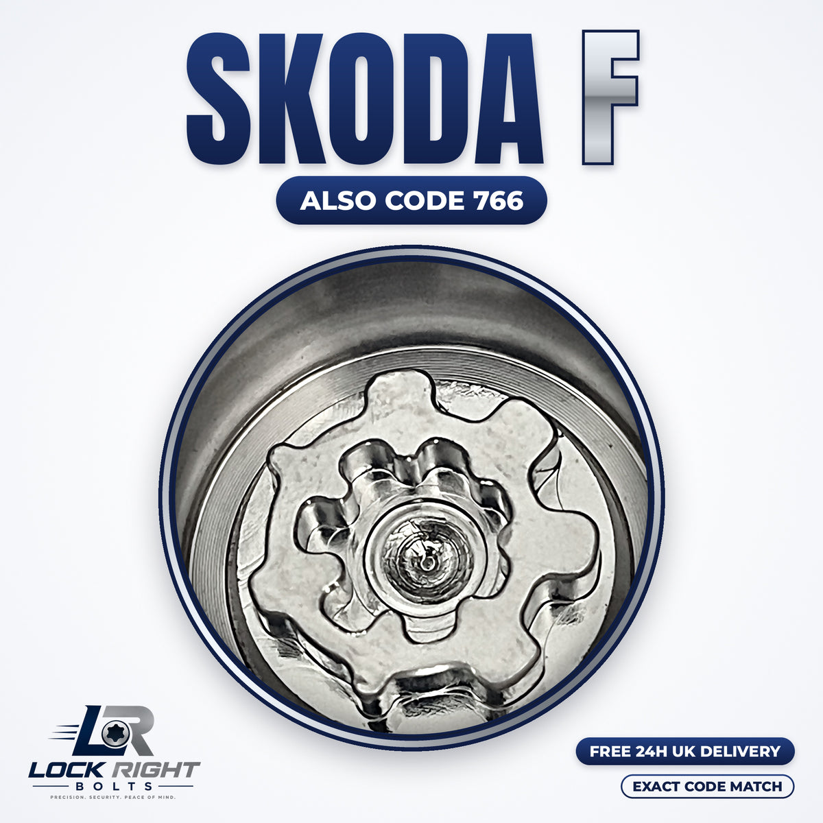 SKODA locking wheel key F (code 766) - Lock Right Bolts