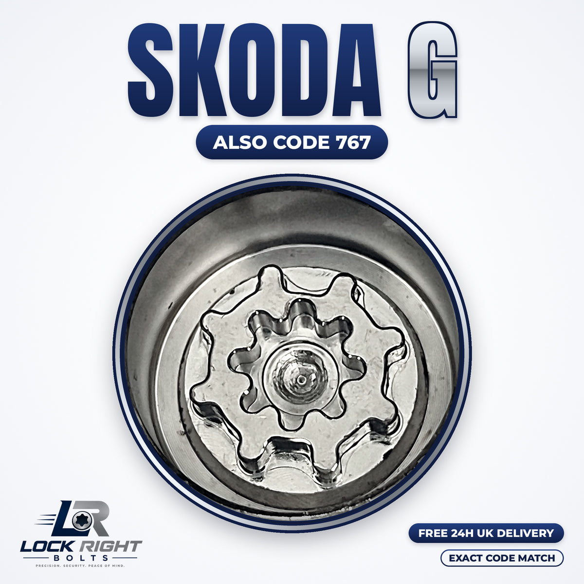 SKODA locking wheel key G (code 767) - Lock Right Bolts