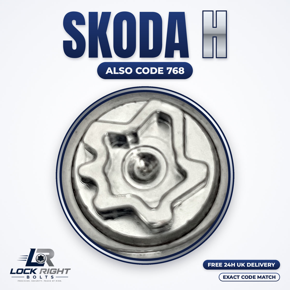SKODA locking wheel key H (code 768) - Lock Right Bolts