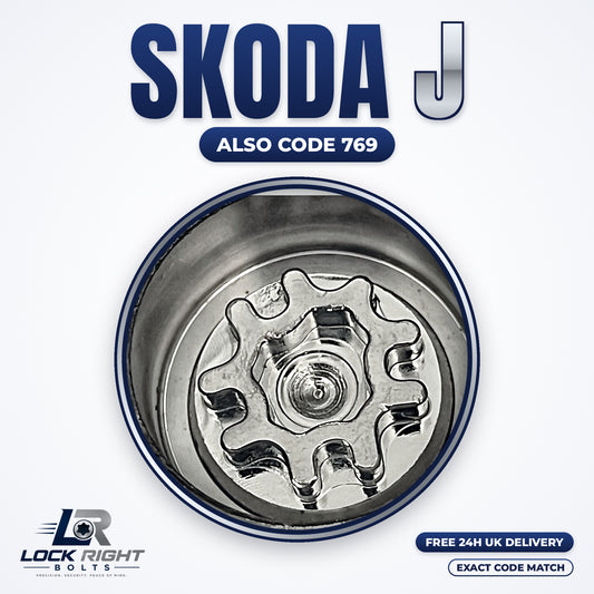 SKODA locking wheel key J (code 769) - Lock Right Bolts