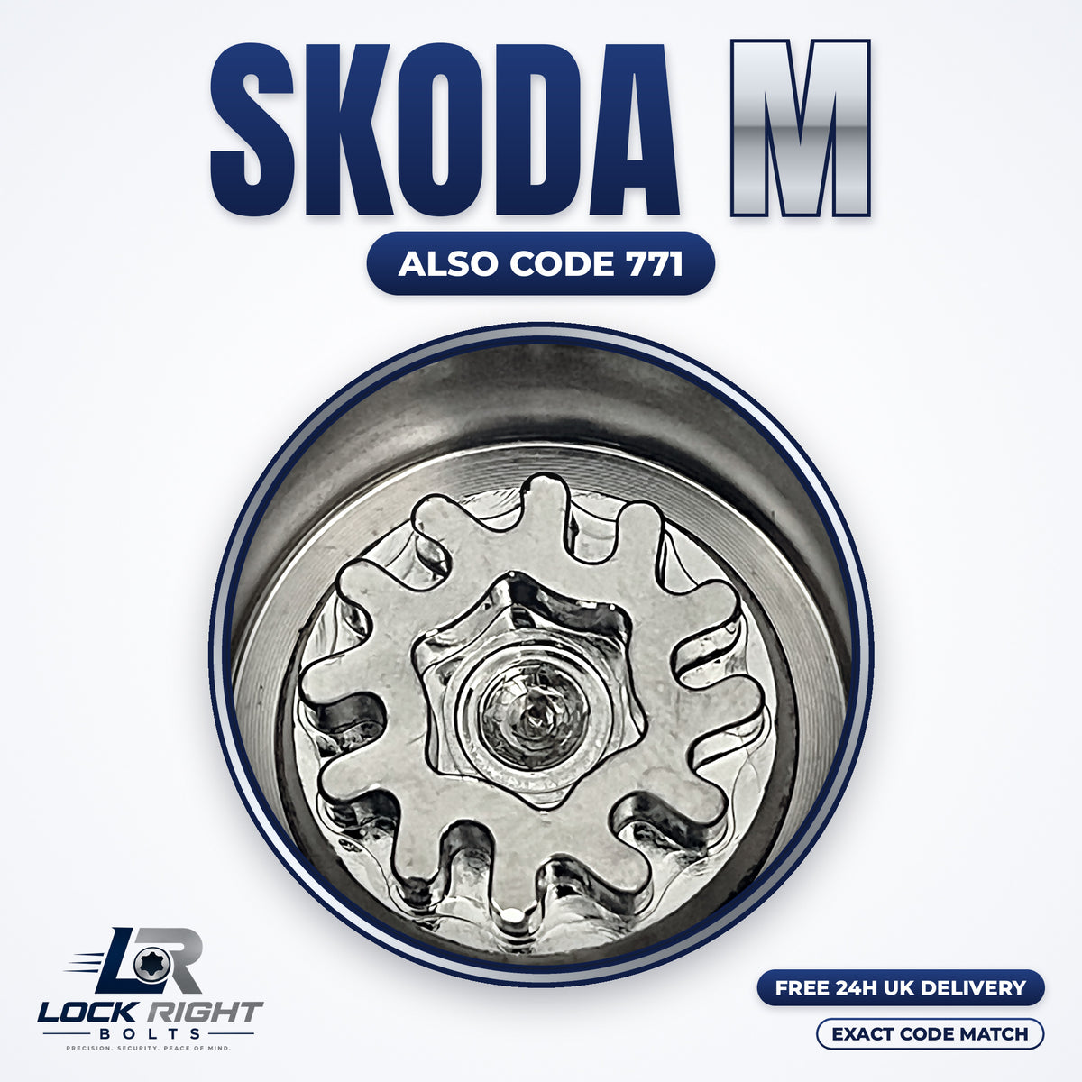 SKODA locking wheel key M (code 771) - Lock Right Bolts