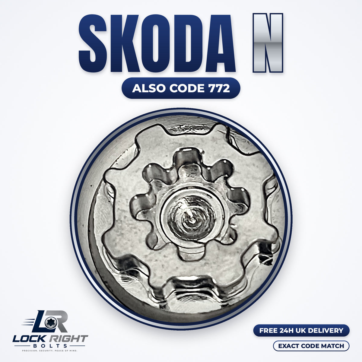 SKODA locking wheel key N (code 772) - Lock Right Bolts