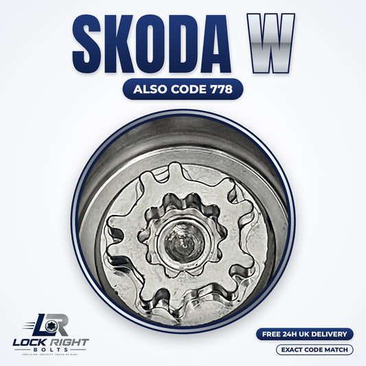SKODA locking wheel key W (code 778) - Lock Right Bolts