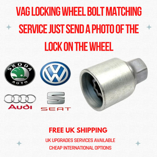 VAG SKODA VW AUDI SEAT LOCKING WHEEL NUT KEY - MATCHING SERVICE - LRBFS LTD