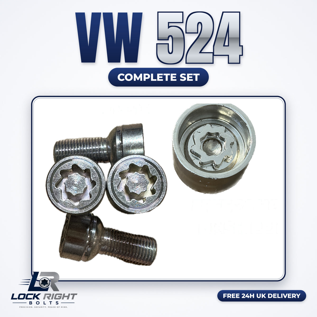VOLKSWAGEN locking wheel bolts & key complete set 524 - Lock Right Bolts